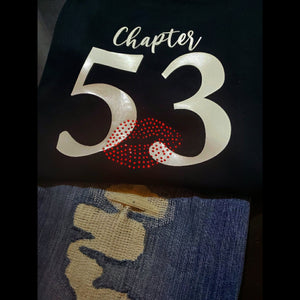 Chapter Year Birthday Shirt  w/Rhinestone Lips - Rhinestone Shirt Design