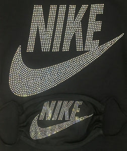 Nike Shirt with matching Face Mask - Rhinestone Design