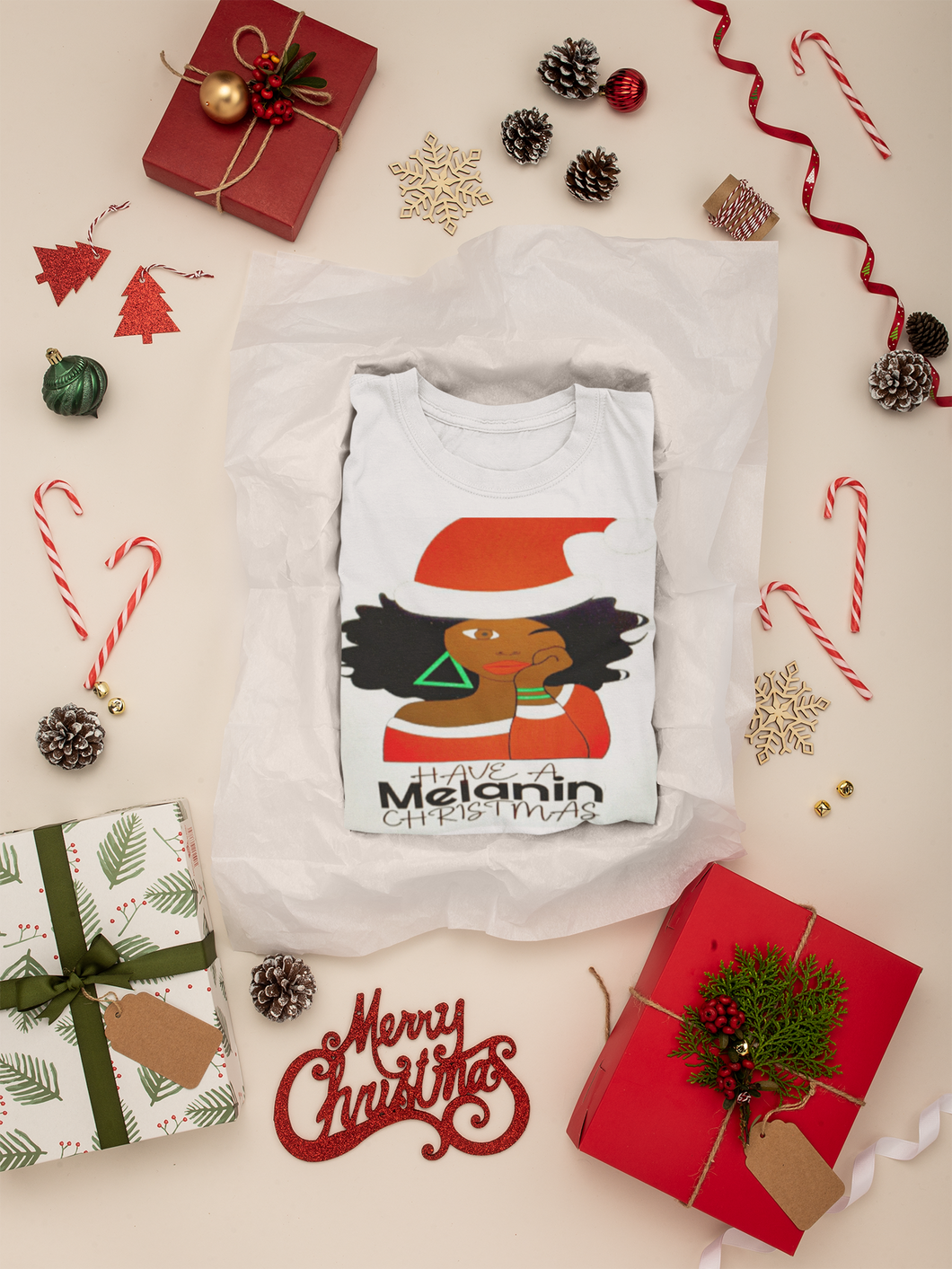 Melanin Christmas Shirt - Vinyl Design